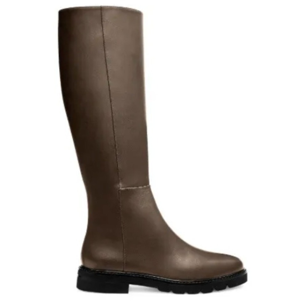 Stuart Weitzman Donna to-the-knee Zip Boots Brown Leather 10 NEW